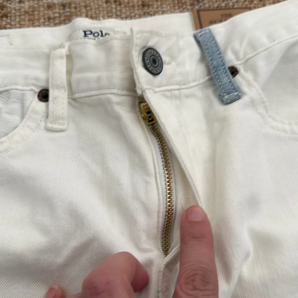 NEW Polo Ralph Lauren Sullivan Slim Distressed White Denim Short Boys size 16